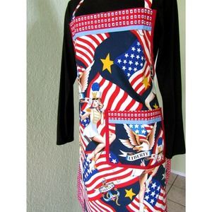 Women's BIB APRON Stars Pattern 4th of July, Independence day